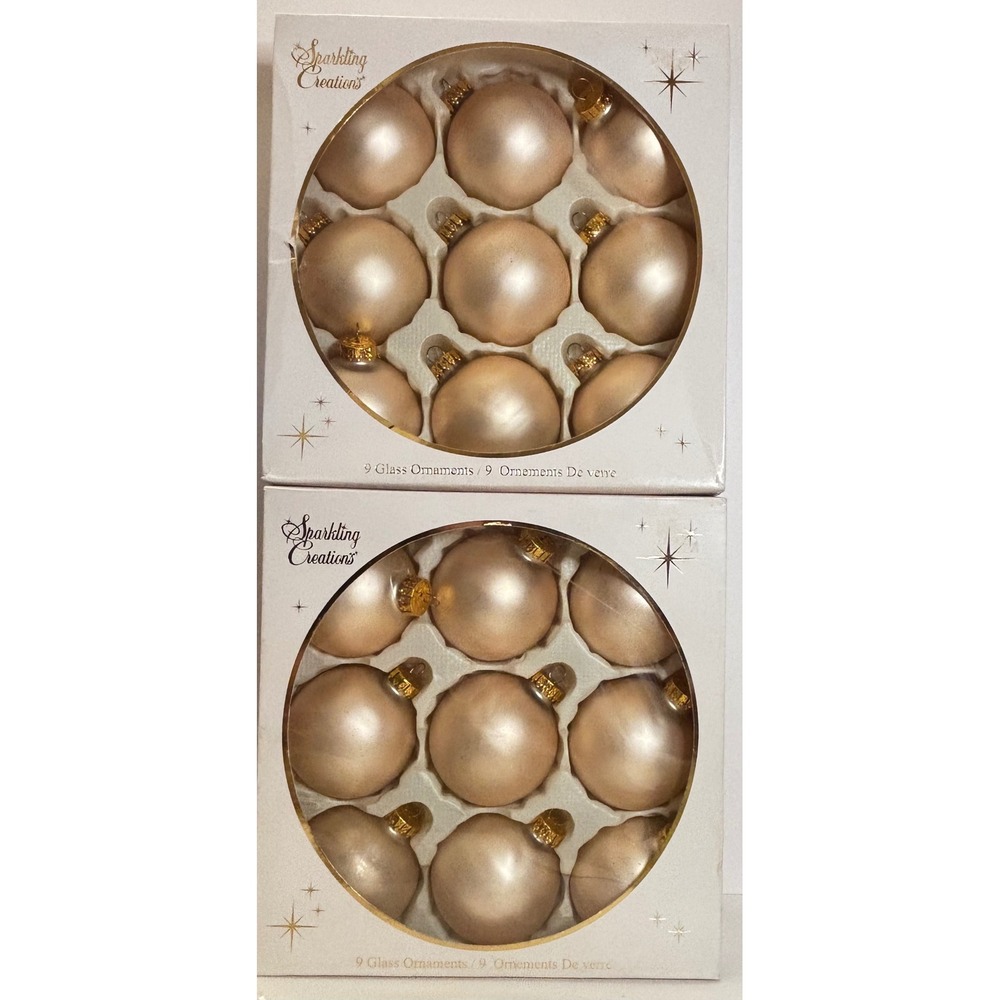 Sparkling Creations 18pc Vintage Glass Satin Rose Gold Champagne Ornaments